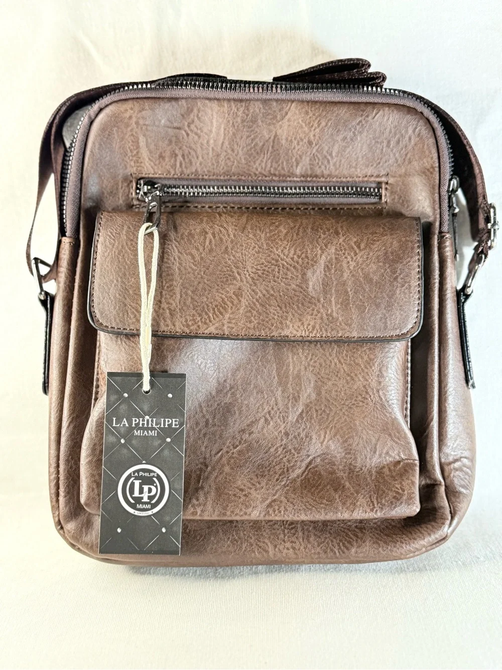 Brown Leather Crossbody Bag for Men or Women